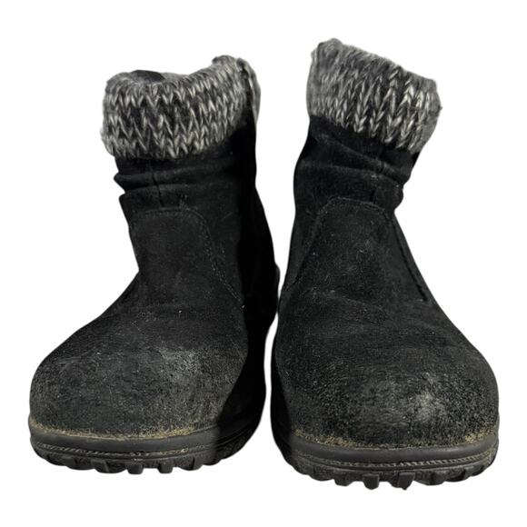 Khombu Suede Knit Cuff Winter Boots Black Women’s Size 8 Waterproof Cold Weather - Picture 2 of 8